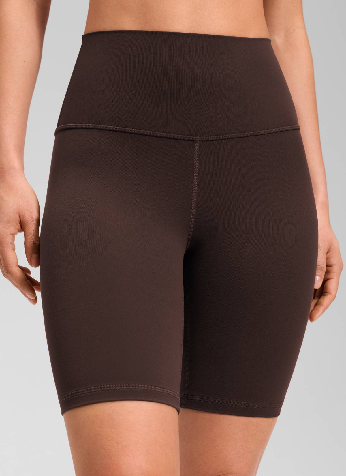 CRZ YOGA Damen Butterluxe Radlerhose Kurze Sporthose - 20cm Heißes Fudge-Brown