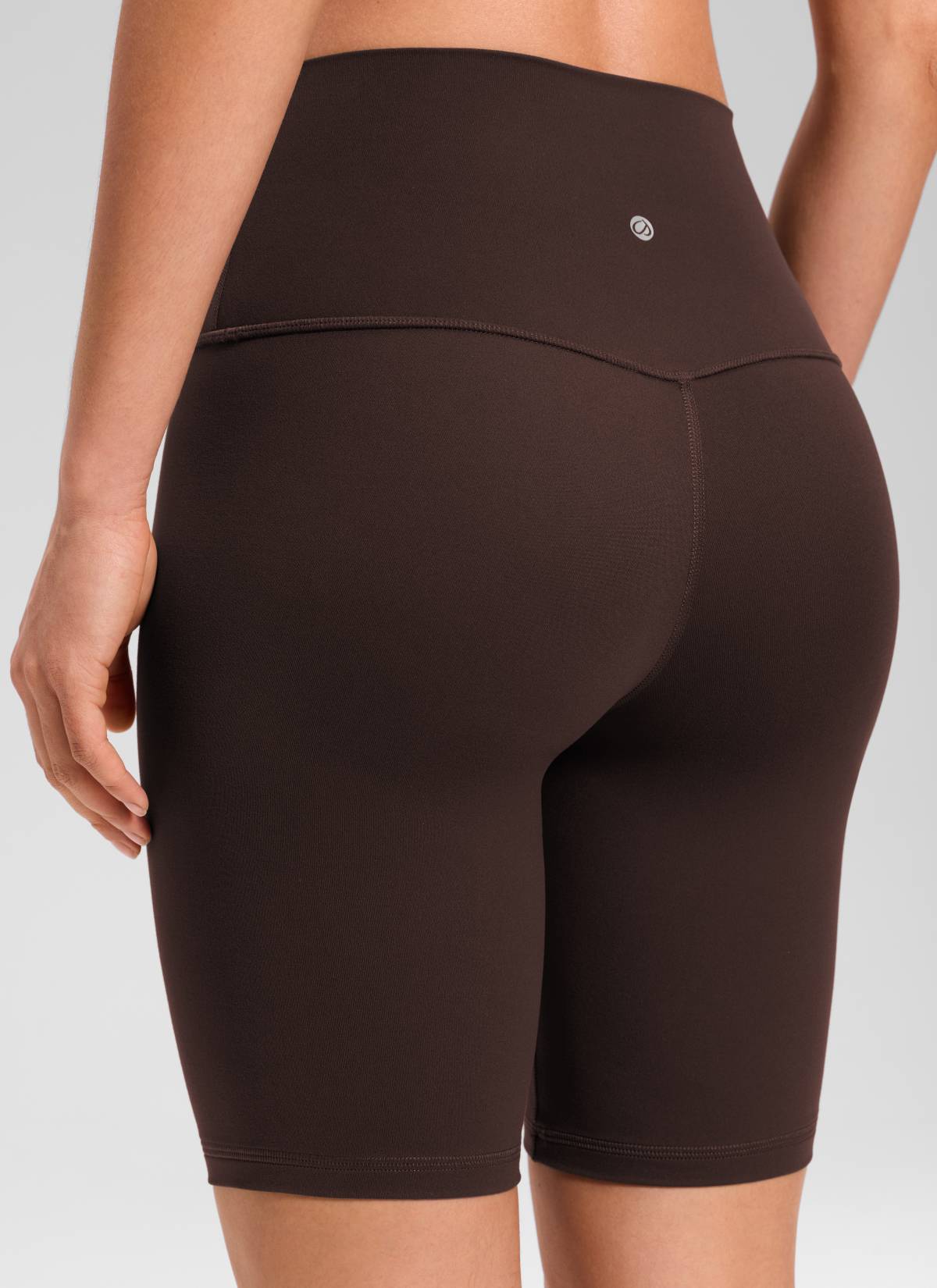 CRZ YOGA Damen Butterluxe Radlerhose Kurze Sporthose - 20cm Heißes Fudge-Brown