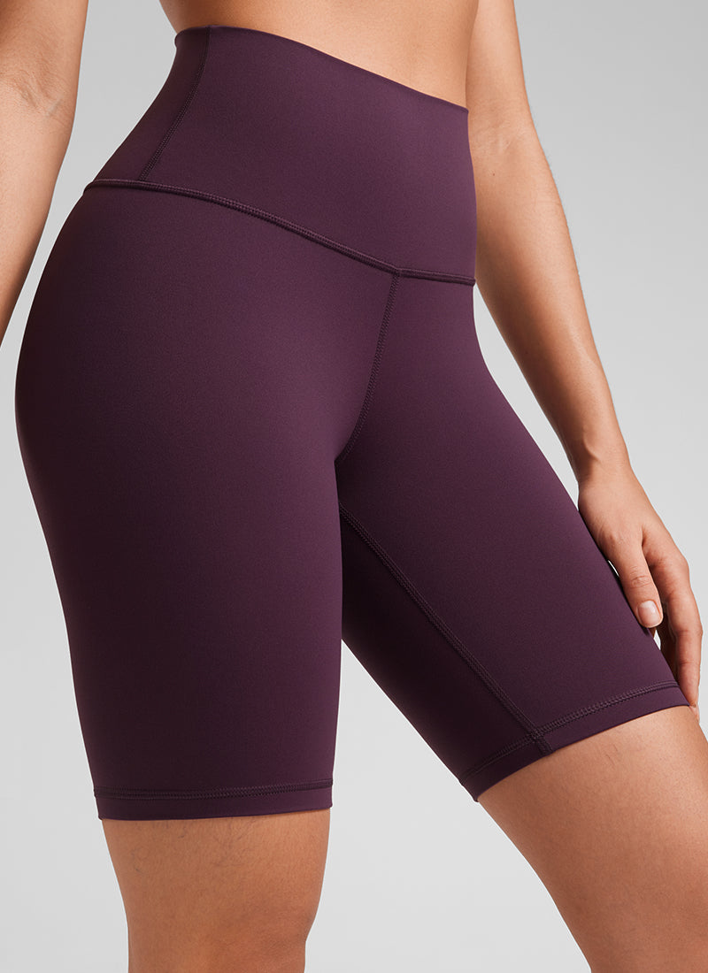 CRZ YOGA Damen Butterluxe Radlerhose Kurze Sporthose - 20cm Dunkellila