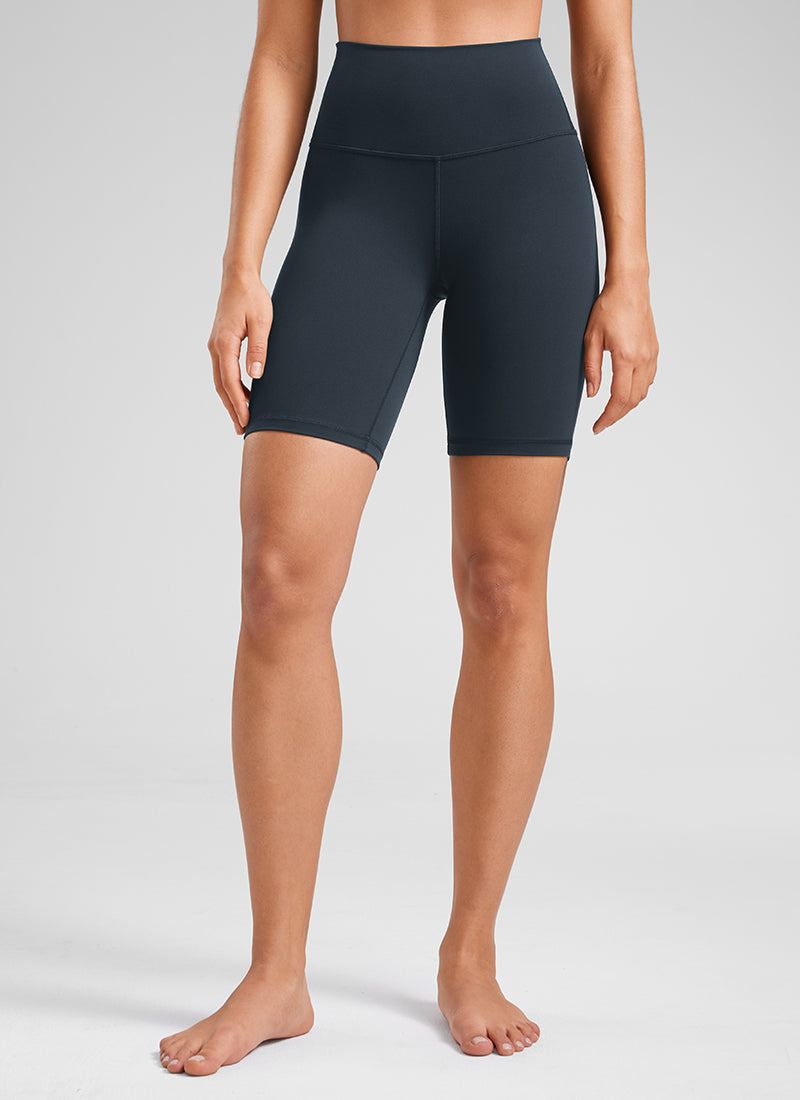CRZ YOGA Damen Butterluxe Radlerhose Kurze Sporthose - 20cm Echte Marine