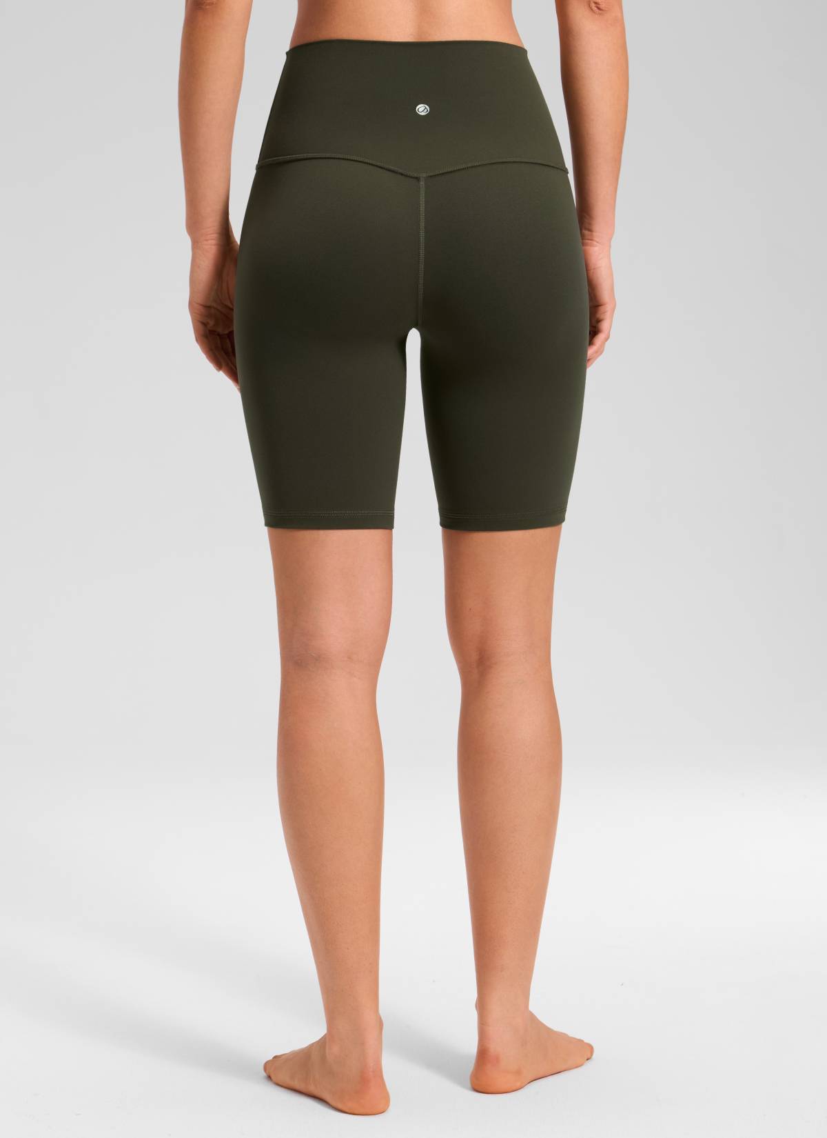 CRZ YOGA Damen Butterluxe Radlerhose Kurze Sporthose - 20cm Olivgrün