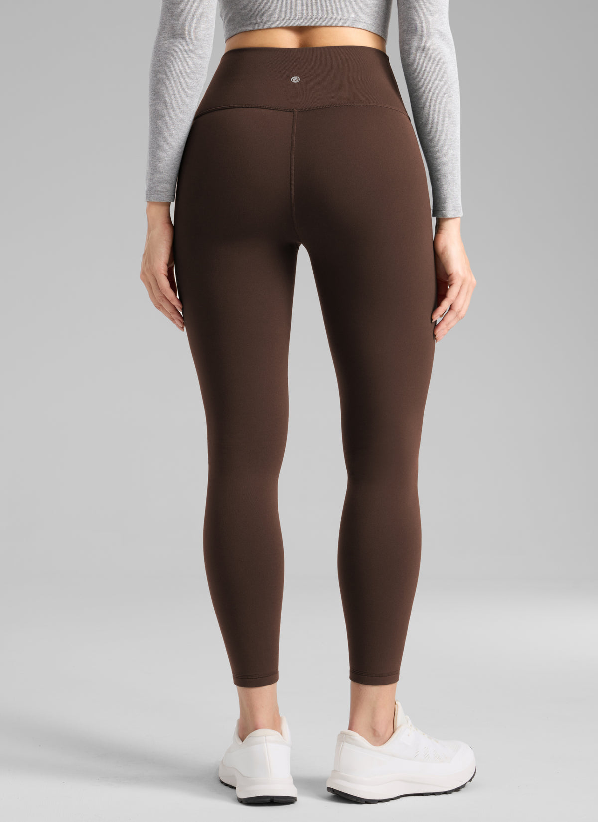 CRZ YOGA Damen Mattes Thermo-Fleece-Futter Basis-Leggings - 64cm Walnussbraun @model_info:S2