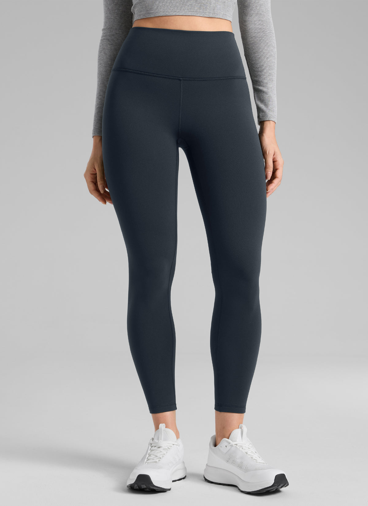 CRZ YOGA Damen Mattes Thermo-Fleece-Futter Basis-Leggings - 64cm Echte Marine @model_info:Bruna