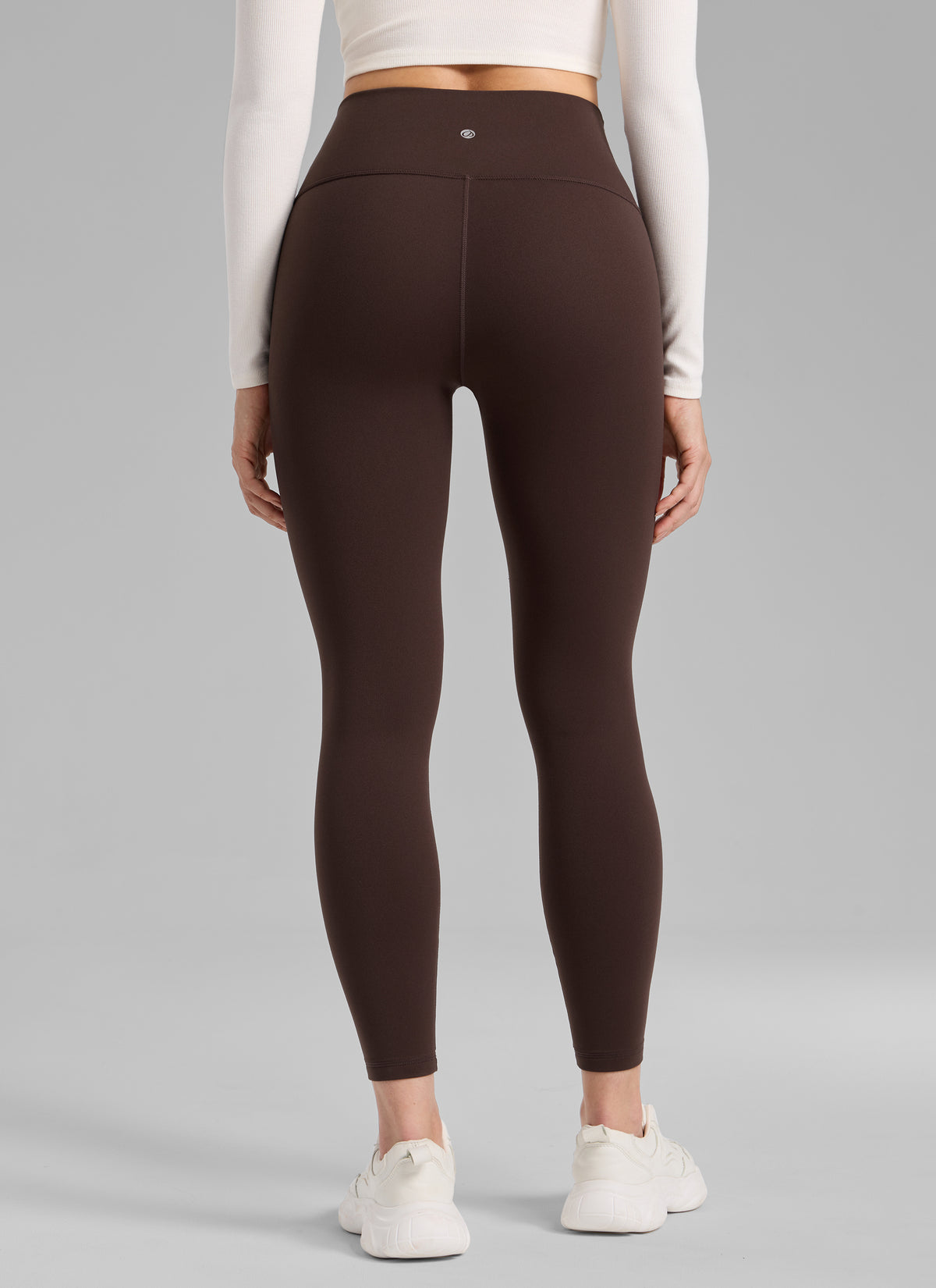 CRZ YOGA Damen Mattes Thermo-Fleece-Futter Basis-Leggings - 64cm Heißes Fudge-Brown @model_info:Bruna