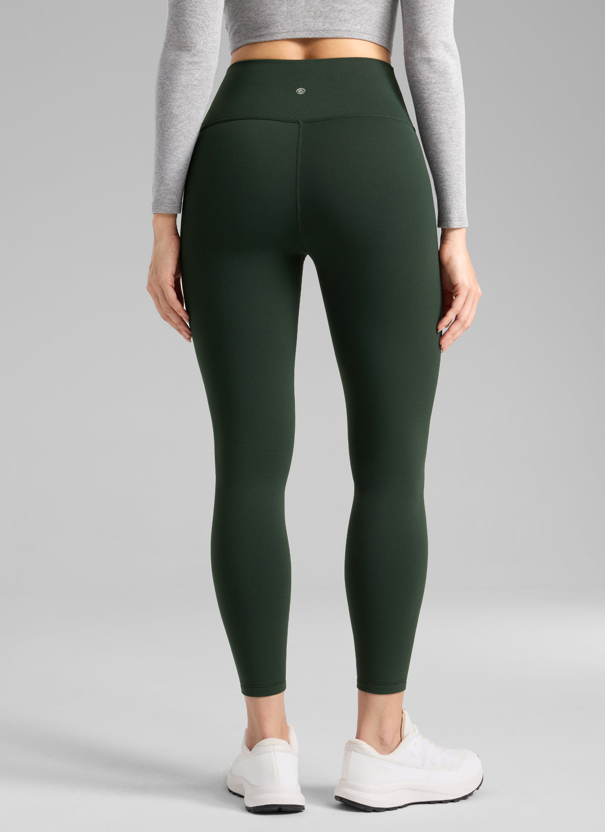 CRZ YOGA Damen Mattes Thermo-Fleece-Futter Basis-Leggings - 64cm Legende Grün @model_info:Bruna