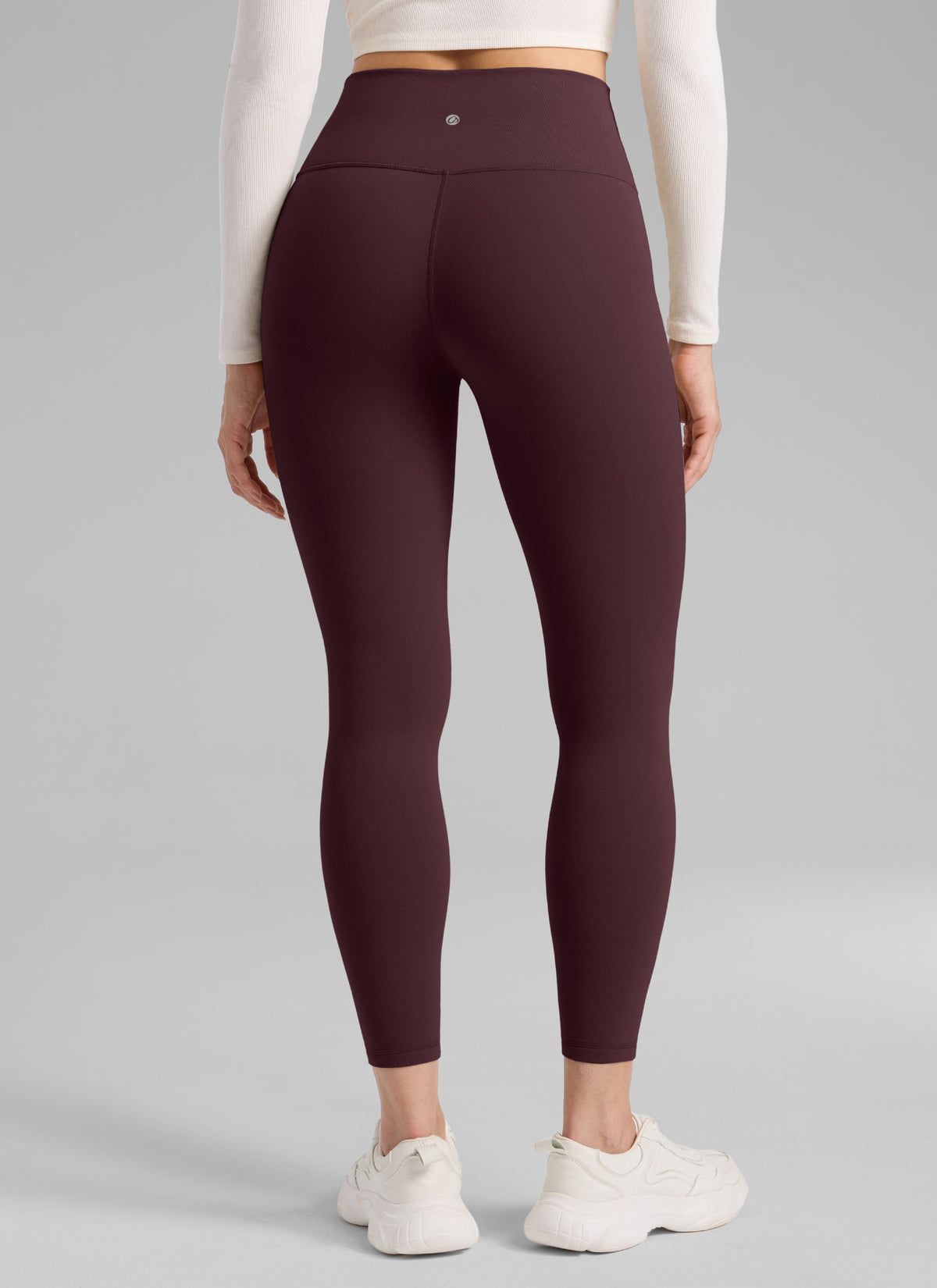CRZ YOGA Damen Mattes Thermo-Fleece-Futter Basis-Leggings - 64cm Reife Pflaume @model_info:Bruna
