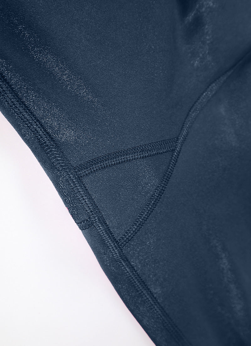 CRZ YOGA Damen Butterluxe Faux Leder Kunstleder-Leggings - 71cm FRANZÖSISCHE MARINE Klassisches Muster