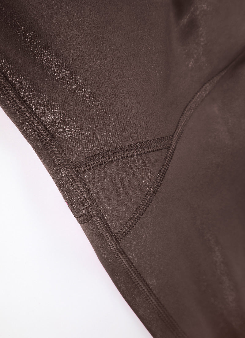 CRZ YOGA Damen Butterluxe Faux Leder Kunstleder-Leggings - 71cm Klassisches Taupe-Muster