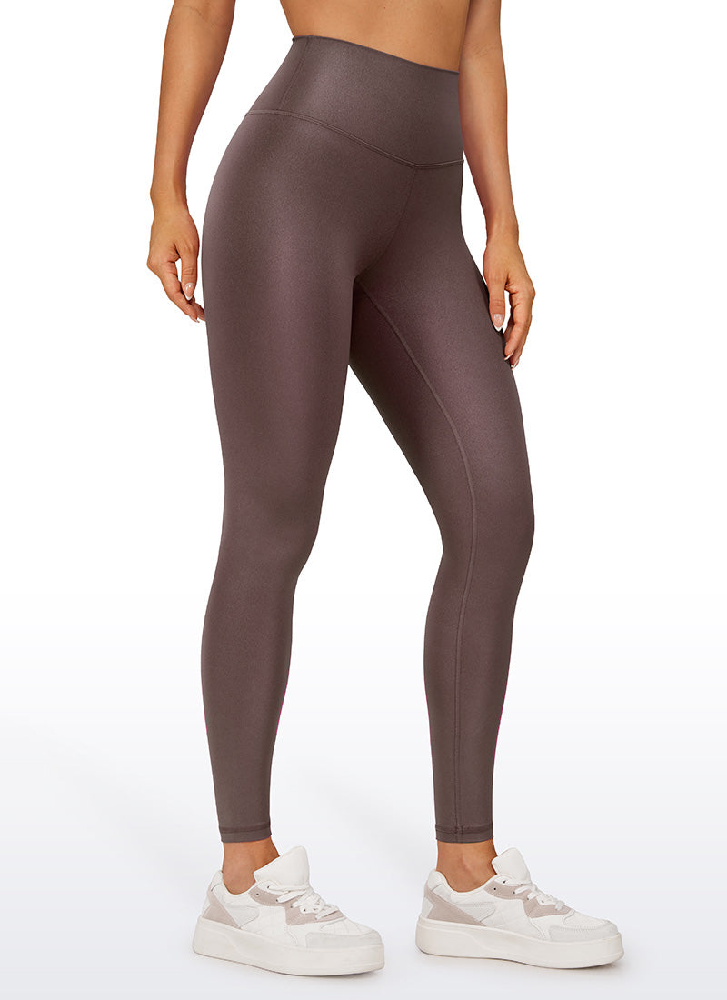 CRZ YOGA Damen Butterluxe Faux Leder Kunstleder-Leggings - 71cm Klassisches Taupe-Muster