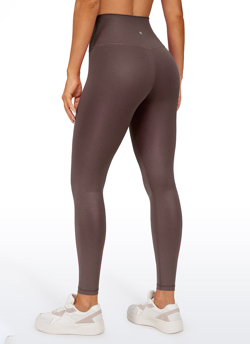 CRZ YOGA Damen Butterluxe Faux Leder Kunstleder-Leggings - 71cm Klassisches Taupe-Muster