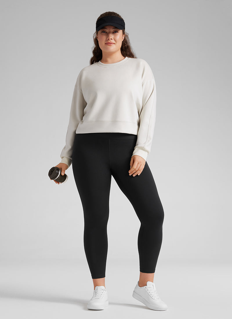 CRZ YOGA Butterluxe Damen Übergröße Leggings - 64cm Große Größen Schwarz