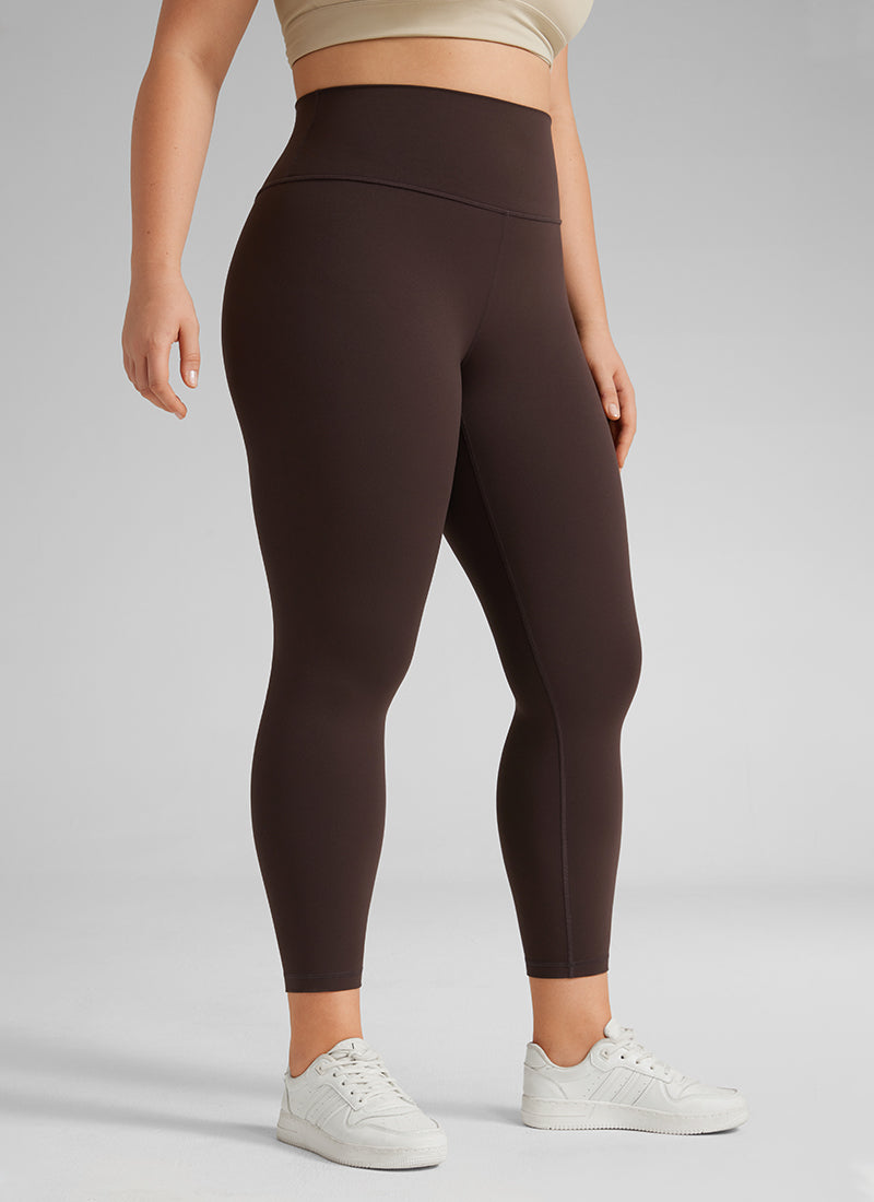 CRZ YOGA Butterluxe Damen Übergröße Leggings - 64cm Große Größen Heißes Fudge-Brown