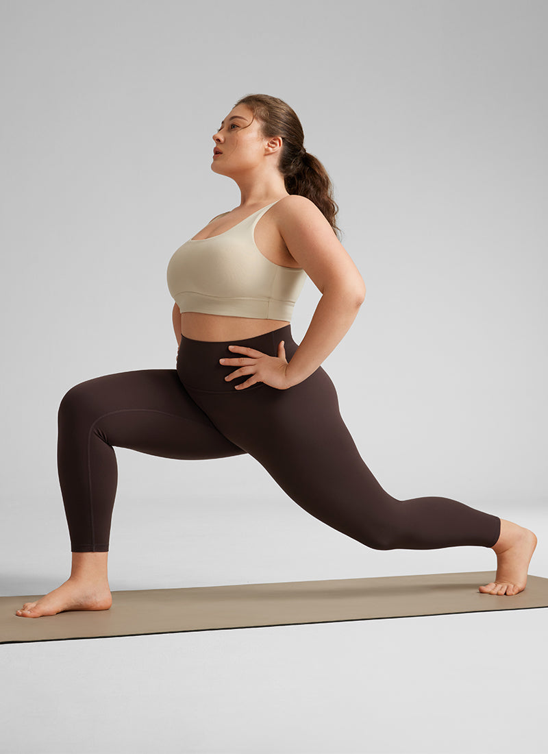 CRZ YOGA Butterluxe Damen Übergröße Leggings - 64cm Große Größen Heißes Fudge-Brown