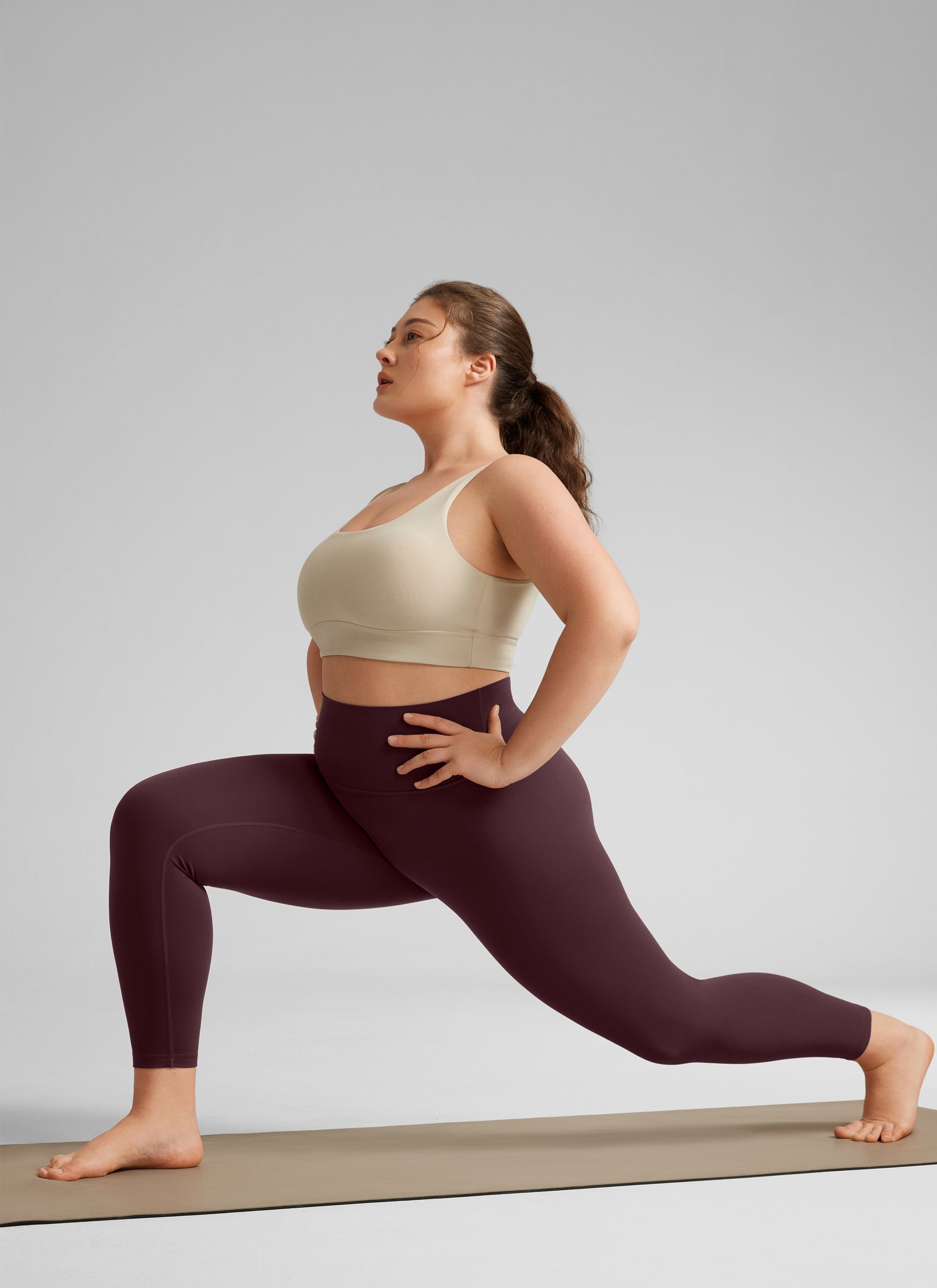 CRZ YOGA Butterluxe Damen Übergröße Leggings - 64cm Große Größen Reife Pflaume