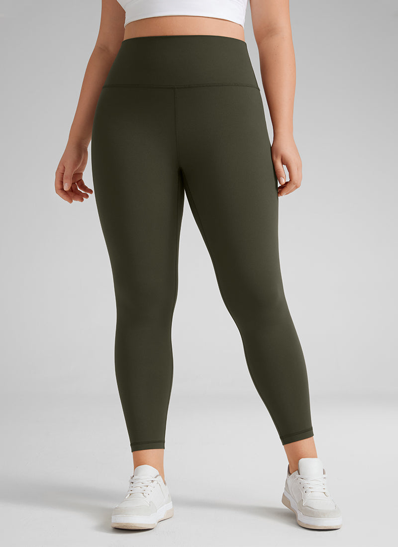 CRZ YOGA Butterluxe Damen Übergröße Leggings - 64cm Große Größen Olivgrün