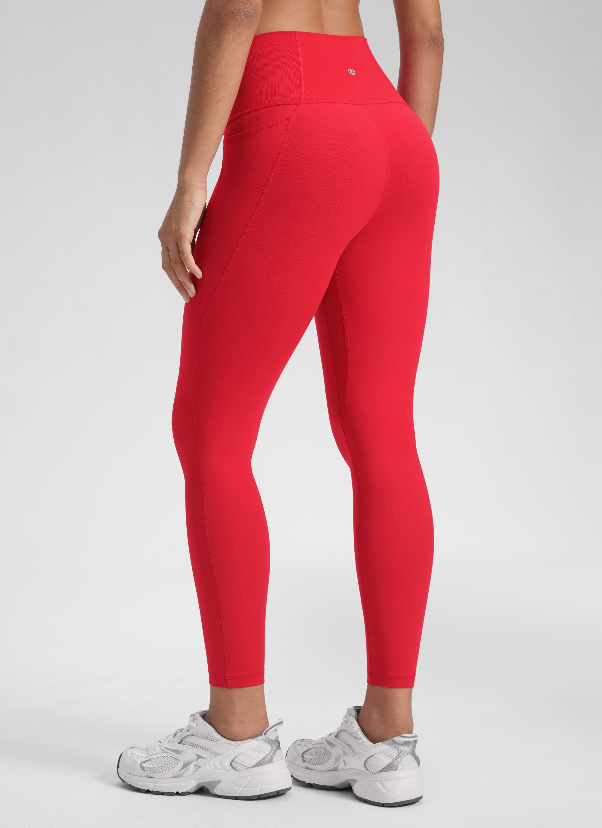 CRZ YOGA Damen Butterluxe High Waist Sport Leggings mit Tasche - 64cm Aurora Rot