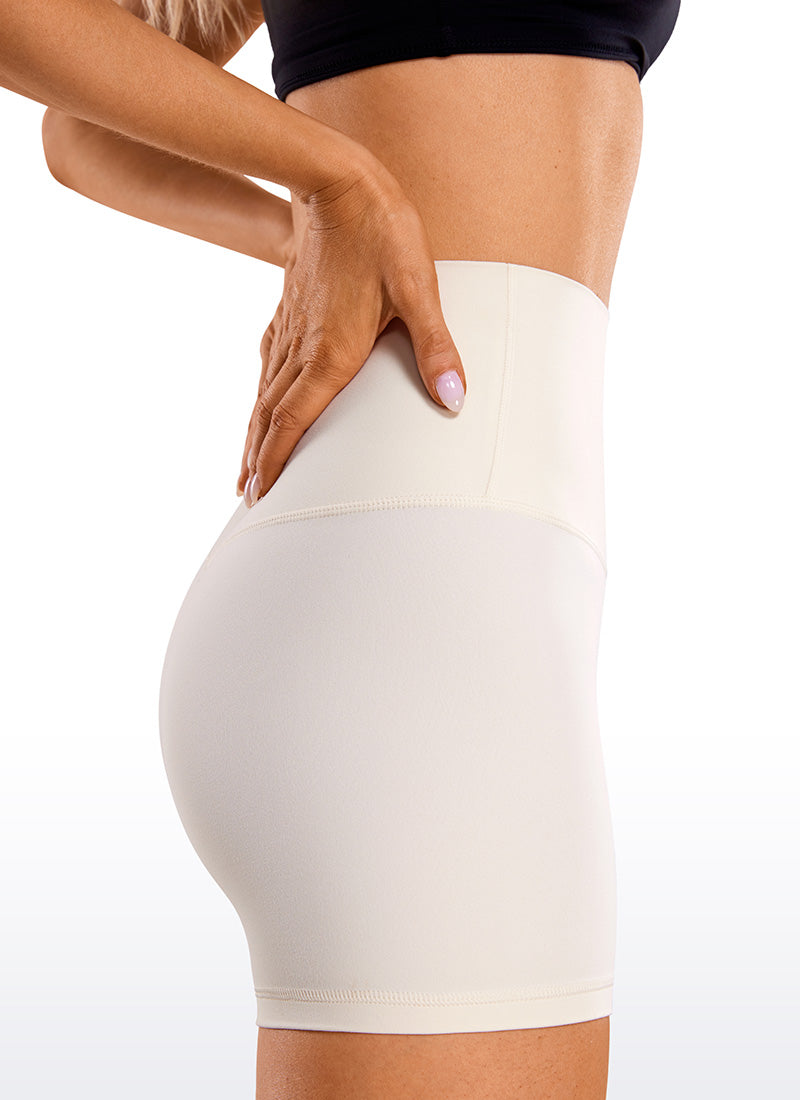 CRZ YOGA Damen Butterluxe Radlerhose Shorts-10CM Weiße Aprikose