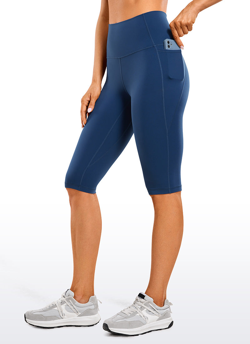 CRZ YOGA Damen Butterluxe High Waist Sport Leggings mit Taschen - 33cm FRANZÖSISCHE MARINE