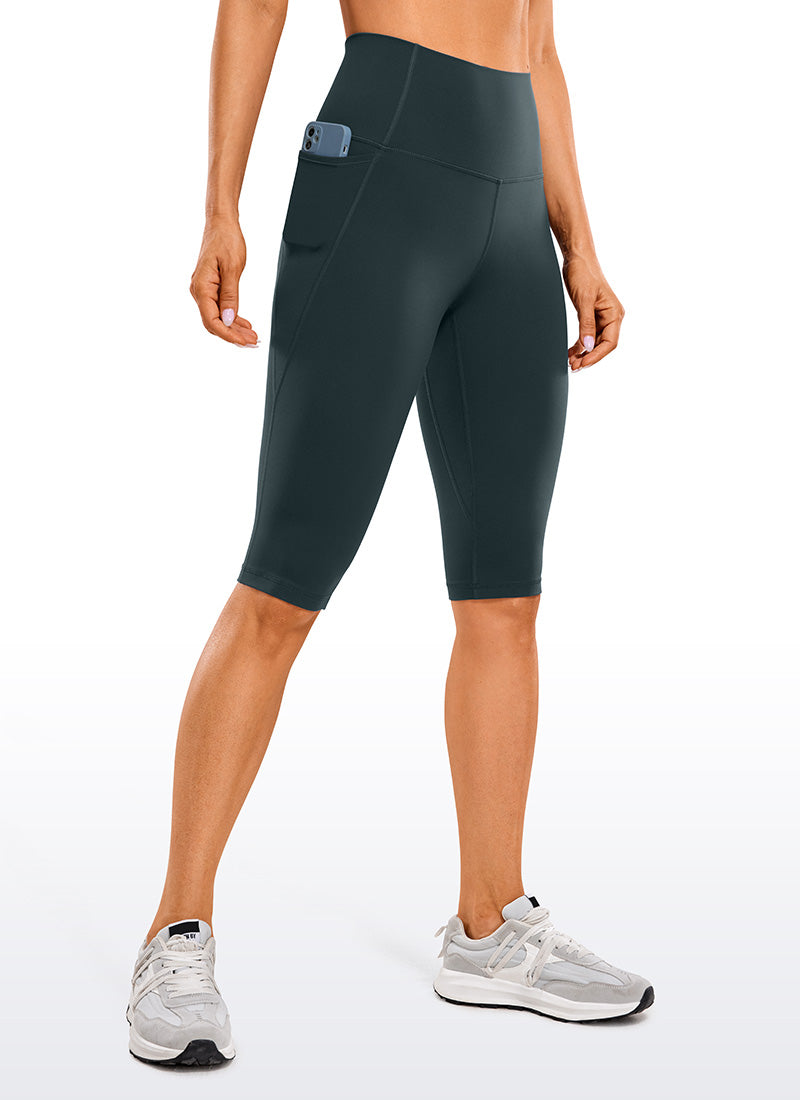 CRZ YOGA Damen Butterluxe High Waist Sport Leggings mit Taschen - 33cm Wald Dunkelgrün
