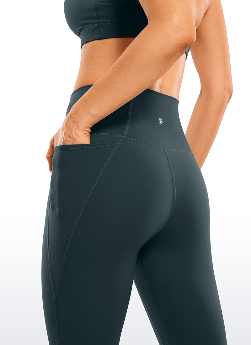 CRZ YOGA Damen Butterluxe High Waist Sport Leggings mit Taschen - 33cm Wald Dunkelgrün