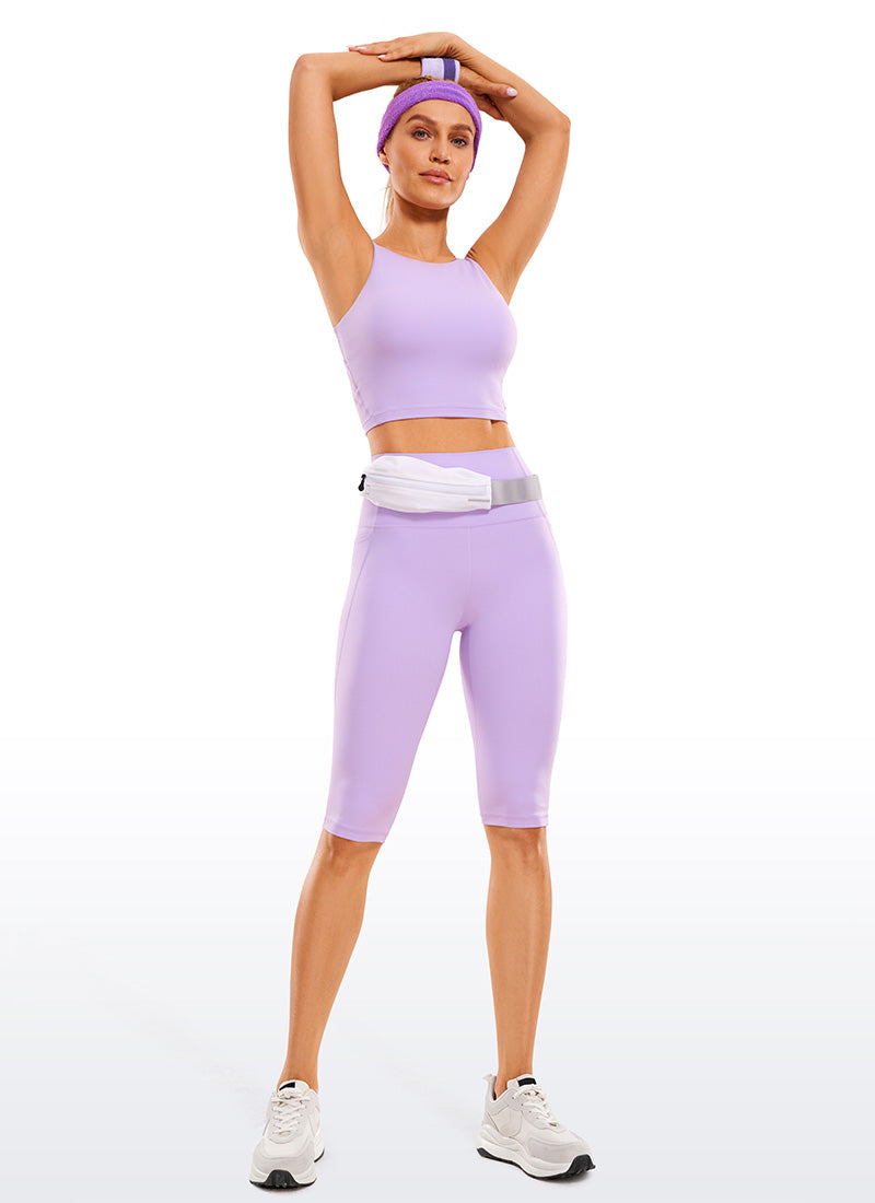 CRZ YOGA Damen Butterluxe High Waist Sport Leggings mit Taschen - 33cm Elfen-Purpur