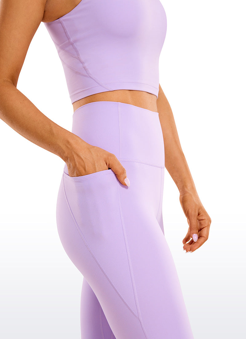 CRZ YOGA Damen Butterluxe High Waist Sport Leggings mit Taschen - 33cm Elfen-Purpur