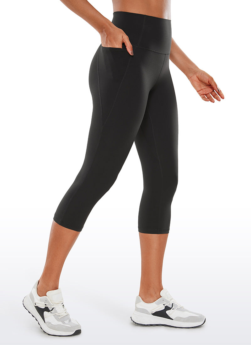 CRZ YOGA Damen Butterluxe High Waist Sport Leggings mit Taschen - 48cm Schwarz