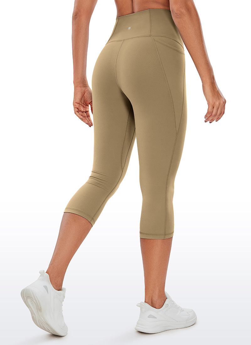 CRZ YOGA Damen Butterluxe High Waist Sport Leggings mit Taschen - 48cm Seele Braun
