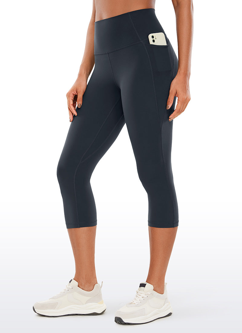 CRZ YOGA Damen Butterluxe High Waist Sport Leggings mit Taschen - 48cm Echte Marine