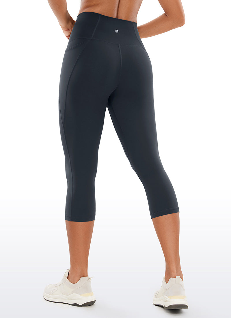 CRZ YOGA Damen Butterluxe High Waist Sport Leggings mit Taschen - 48cm Echte Marine