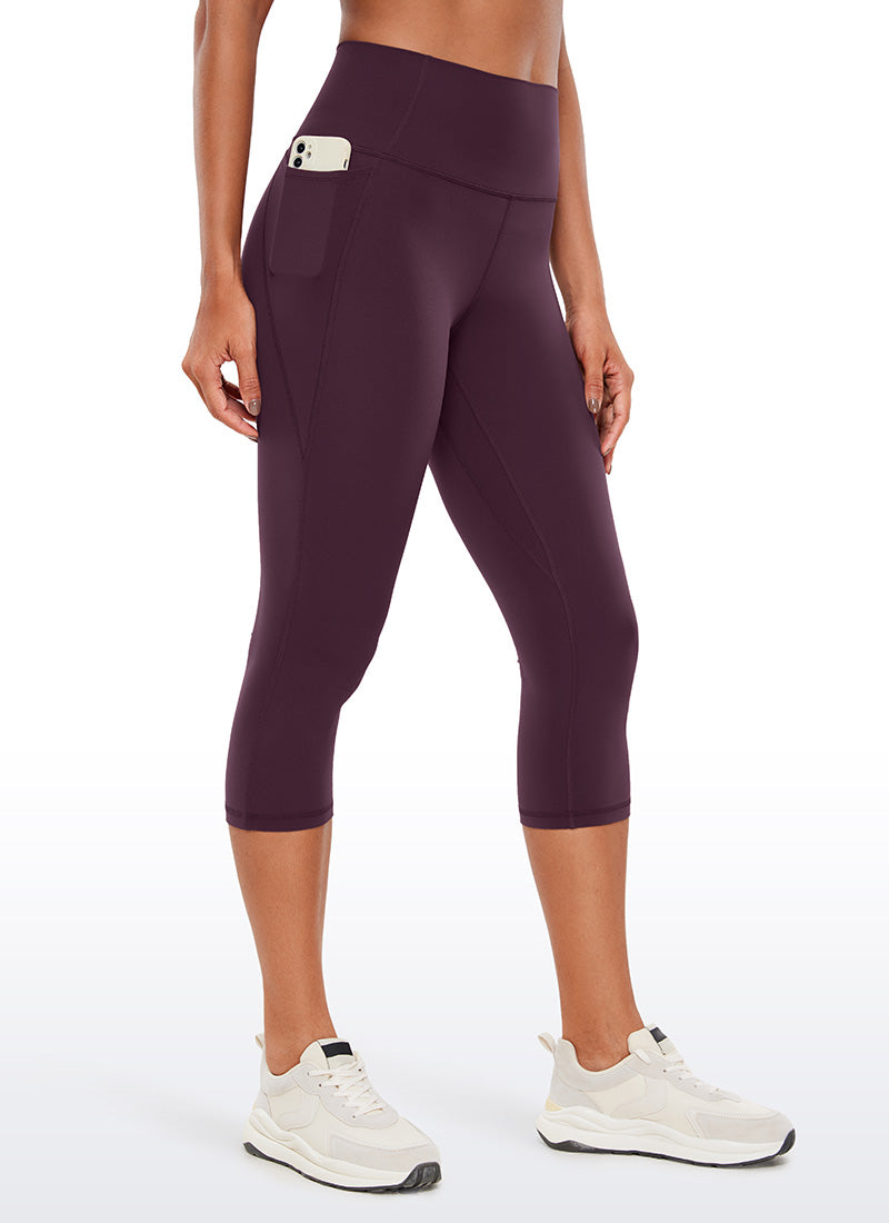 CRZ YOGA Damen Butterluxe High Waist Sport Leggings mit Taschen - 48cm Dunkellila