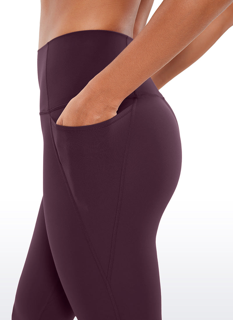 CRZ YOGA Damen Butterluxe High Waist Sport Leggings mit Taschen - 48cm Dunkellila