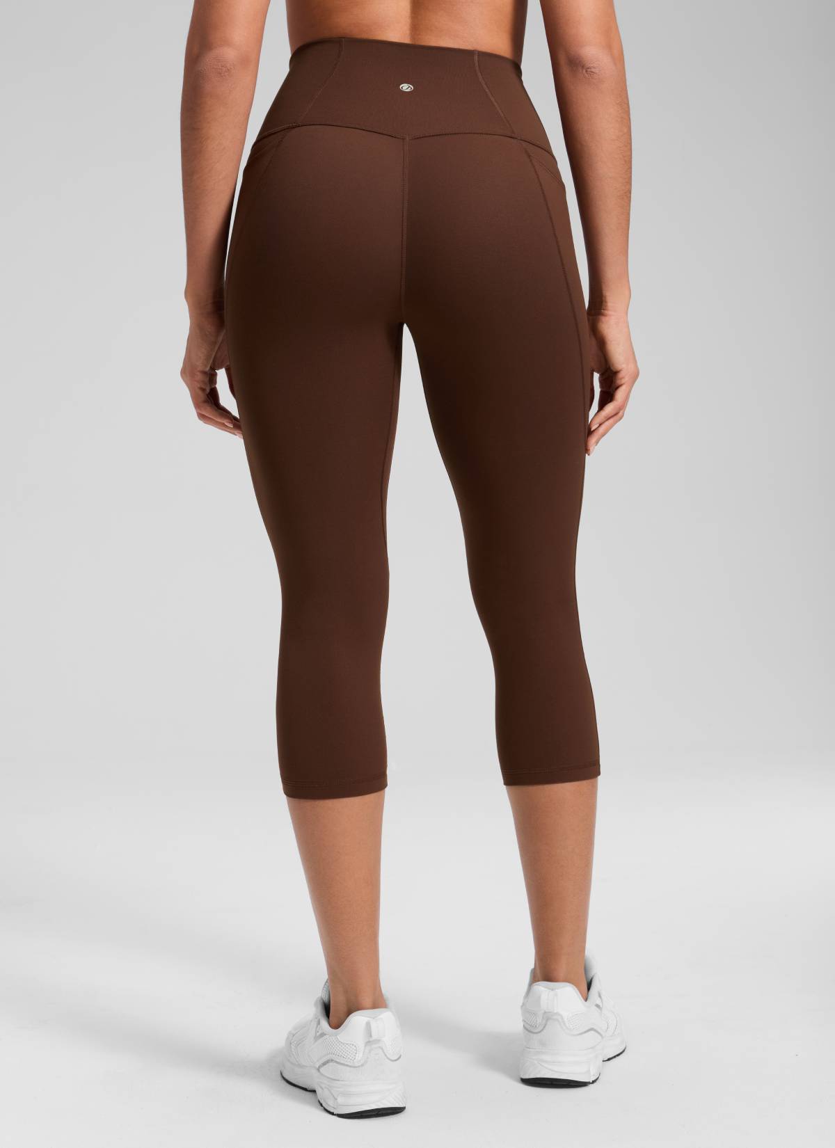 CRZ YOGA Damen Butterluxe High Waist Sport Leggings mit Taschen - 48cm Lava Braun
