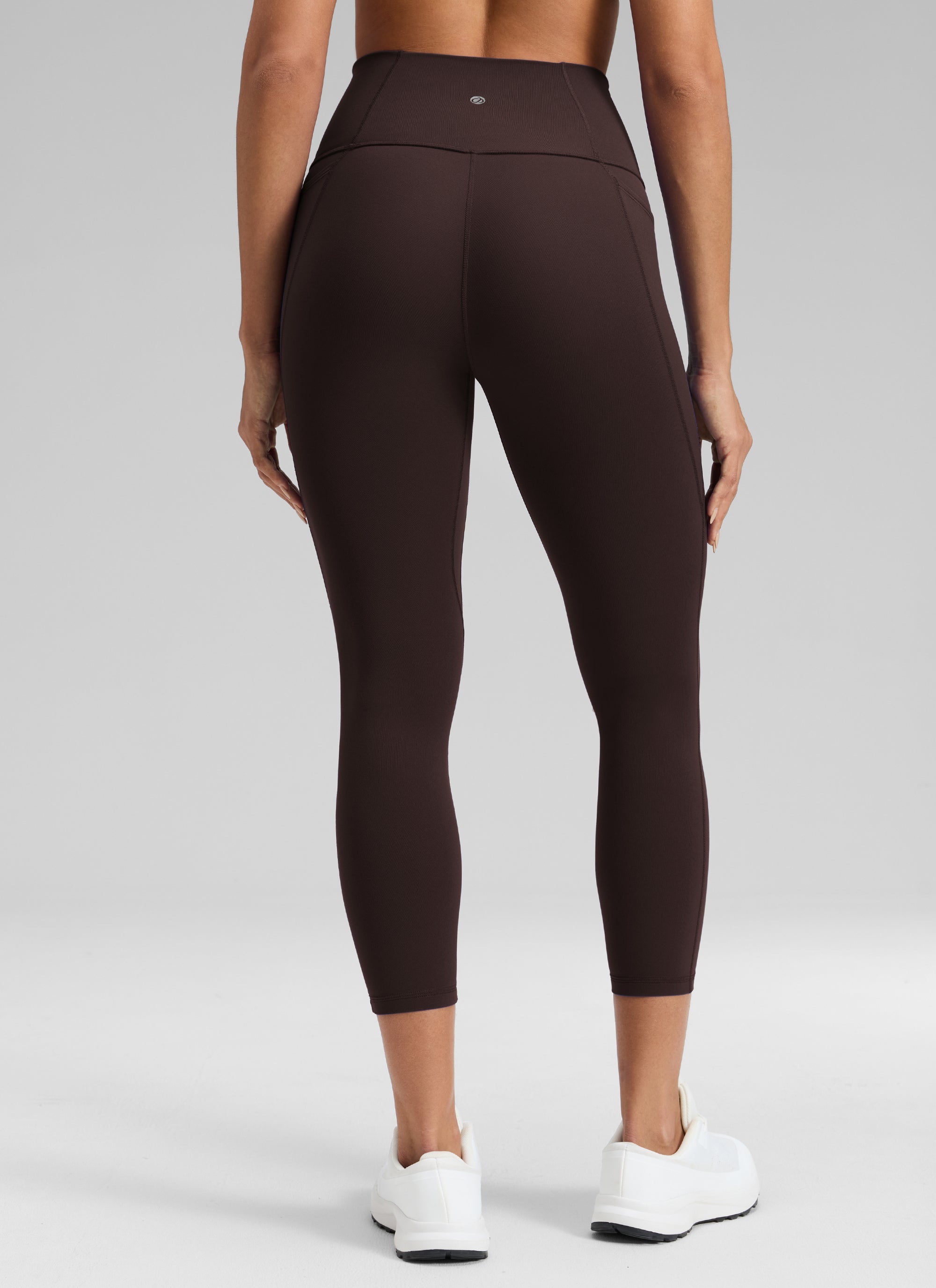 CRZ YOGA Damen Butterluxe High Waist Sport Leggings mit Taschen - 58cm Heißes Fudge-Brown