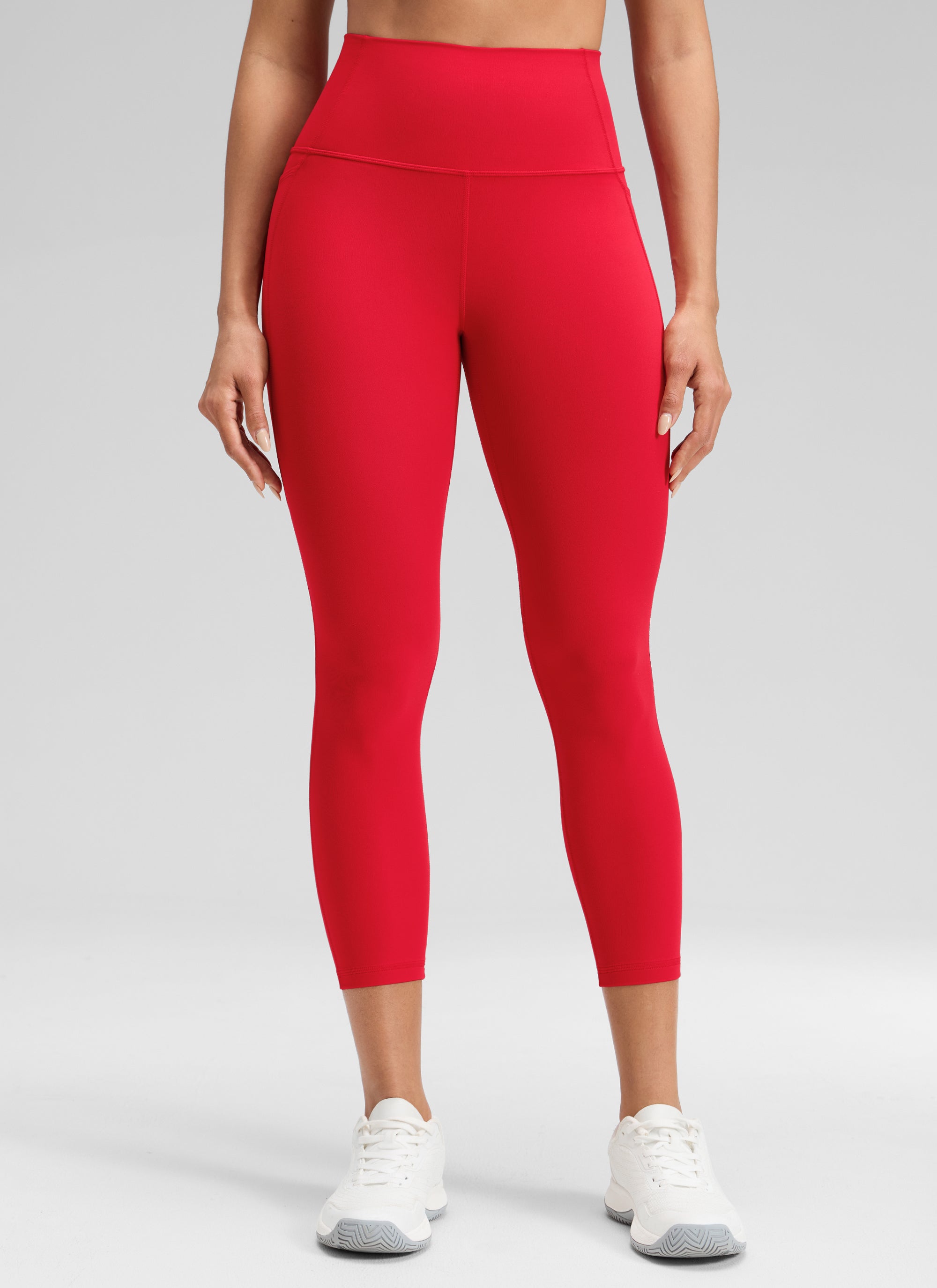 CRZ YOGA Damen Butterluxe High Waist Sport Leggings mit Taschen - 58cm Aurora Rot