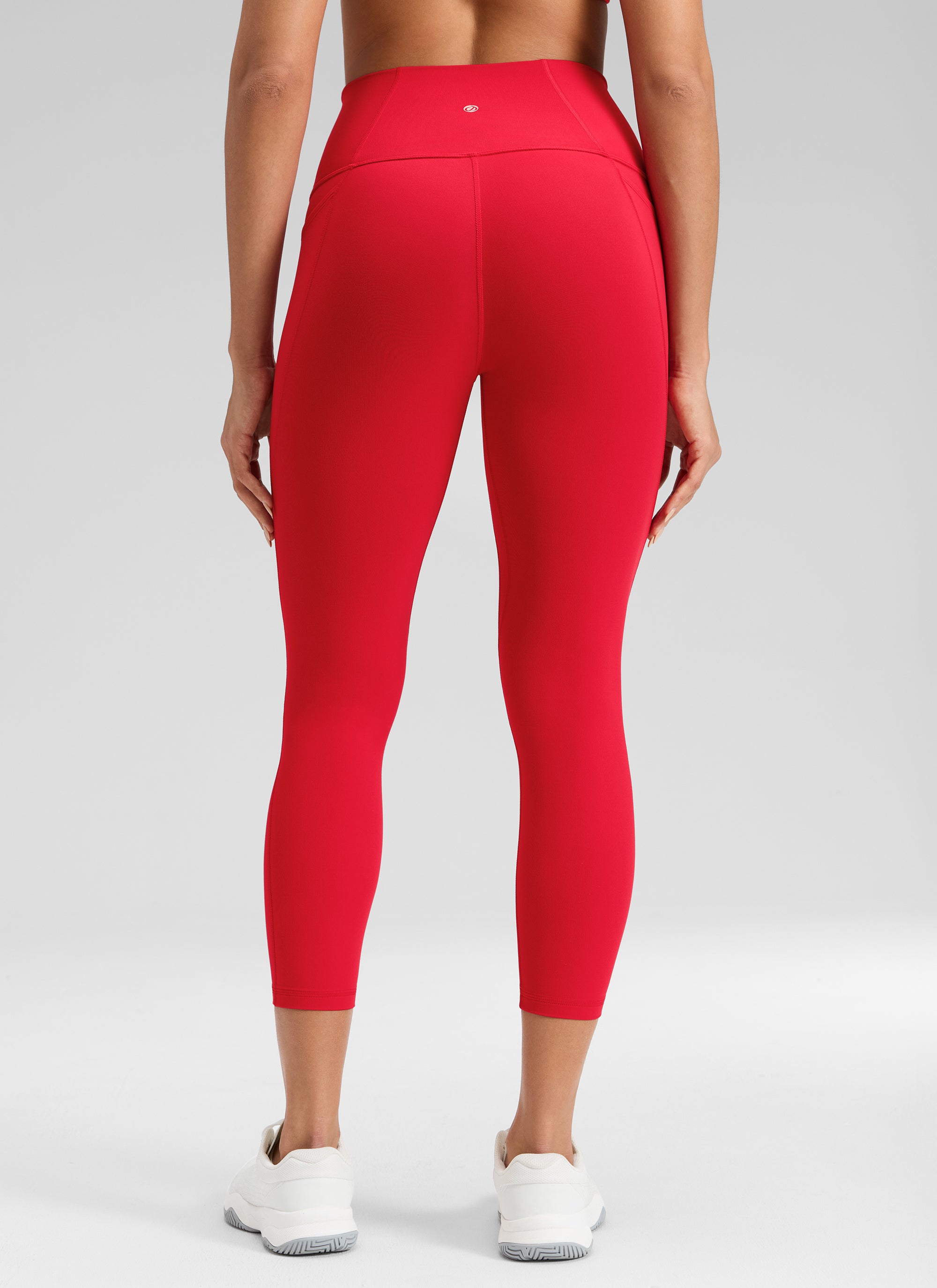CRZ YOGA Damen Butterluxe High Waist Sport Leggings mit Taschen - 58cm Aurora Rot