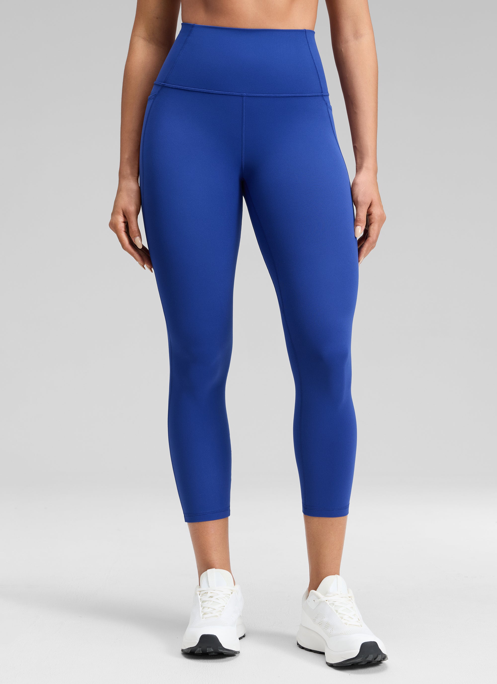 CRZ YOGA Damen Butterluxe High Waist Sport Leggings mit Taschen - 58cm Wellen Blau