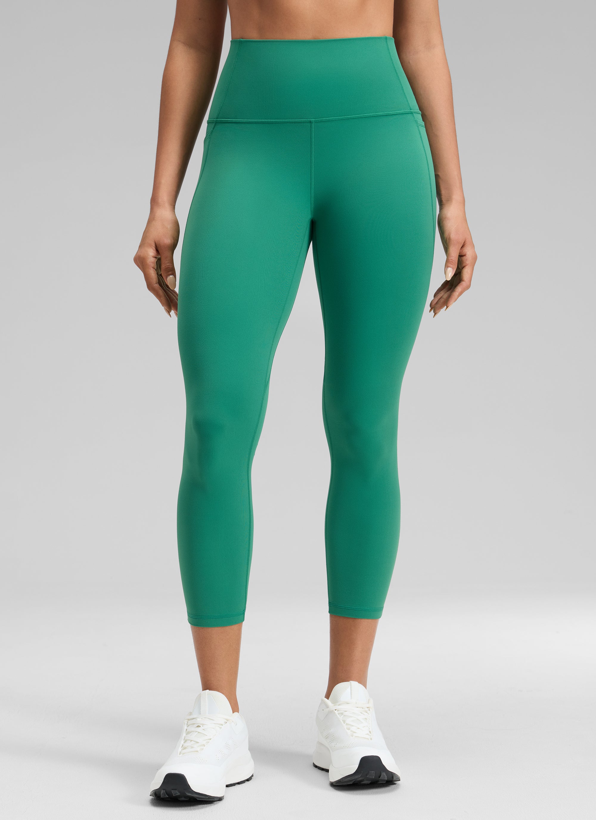 CRZ YOGA Damen Butterluxe High Waist Sport Leggings mit Taschen - 58cm Cascadia Grün