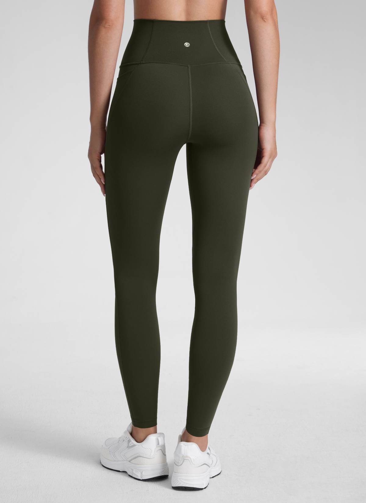 CRZ YOGA Damen Butterluxe High Waist Sport Leggings mit Taschen - 71cm Olivgrün