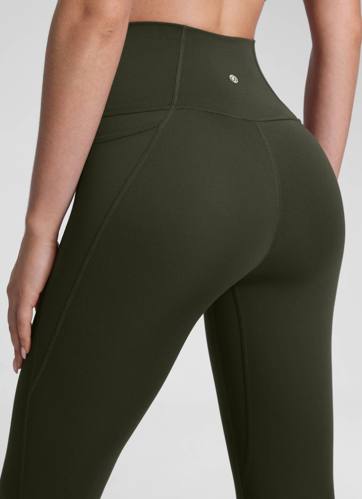 CRZ YOGA Damen Butterluxe High Waist Sport Leggings mit Taschen - 71cm Olivgrün