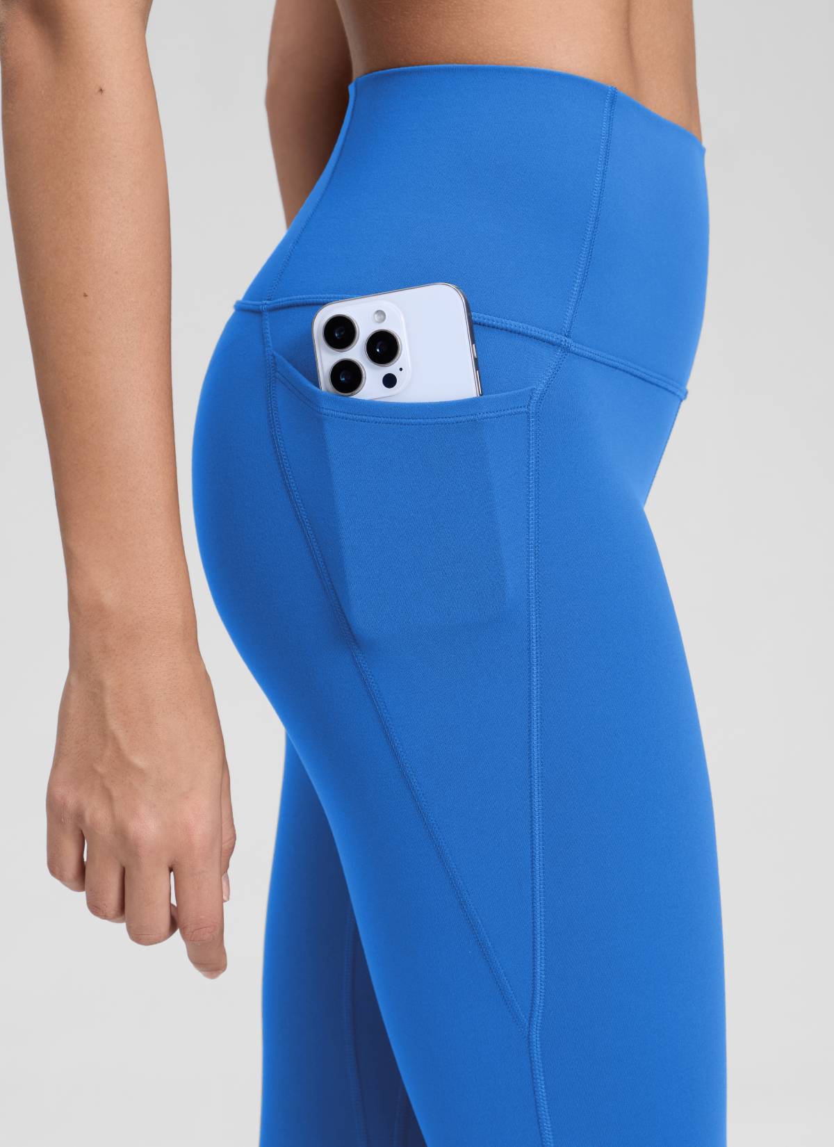 CRZ YOGA Damen Butterluxe High Waist Sport Leggings mit Taschen - 71cm Funkelndes Blau
