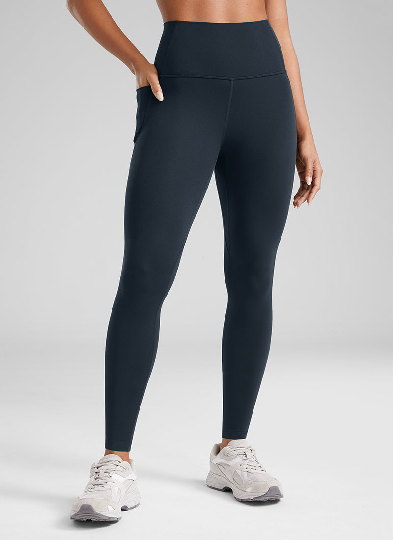 CRZ YOGA Damen Butterluxe High Waist Sport Leggings mit Taschen - 71cm Echte Marine