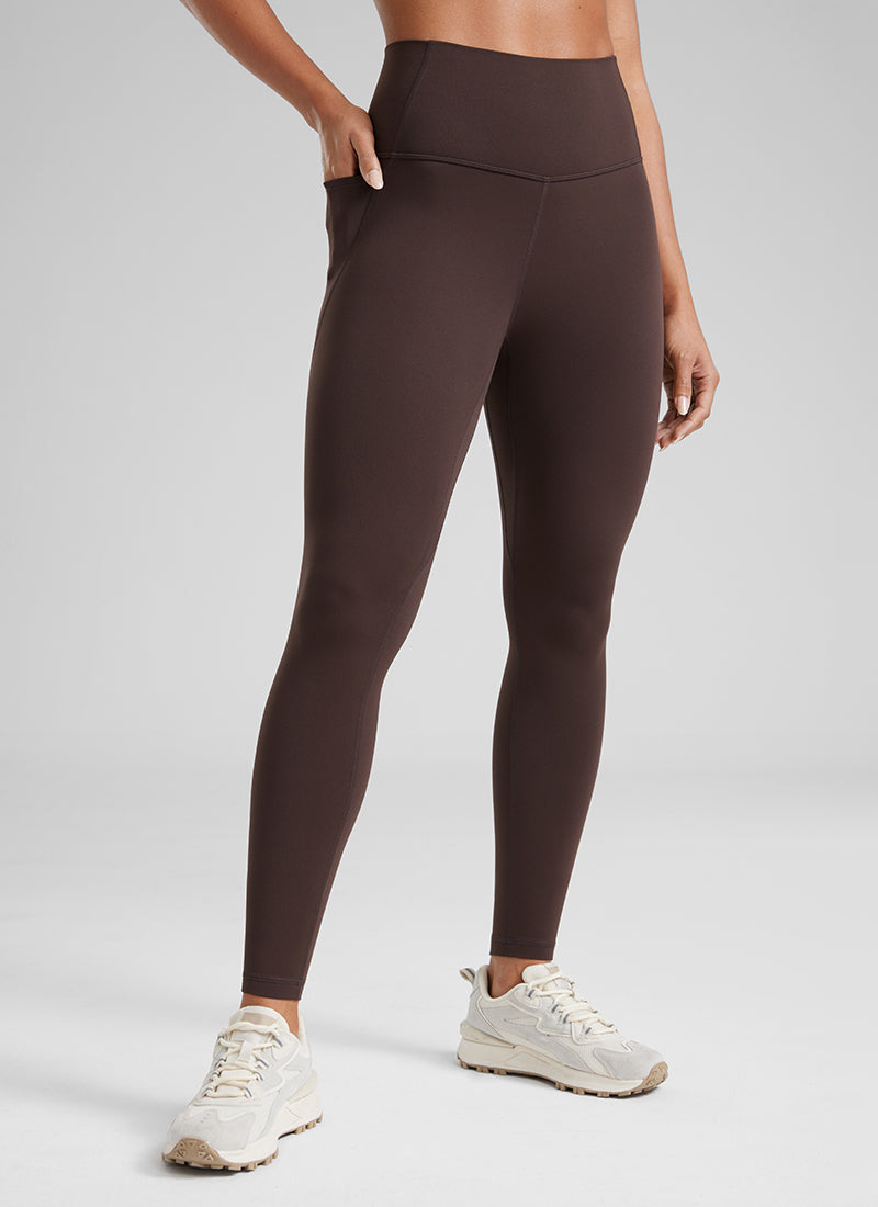 CRZ YOGA Damen Butterluxe High Waist Sport Leggings mit Taschen - 71cm Heißes Fudge-Brown
