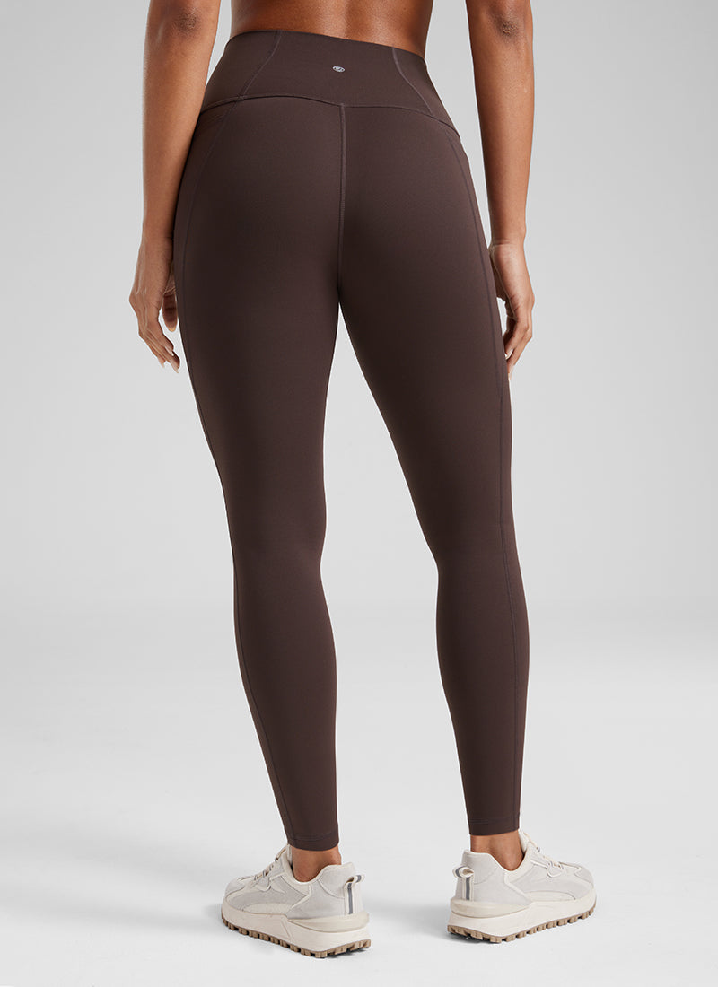 CRZ YOGA Damen Butterluxe High Waist Sport Leggings mit Taschen - 71cm Heißes Fudge-Brown