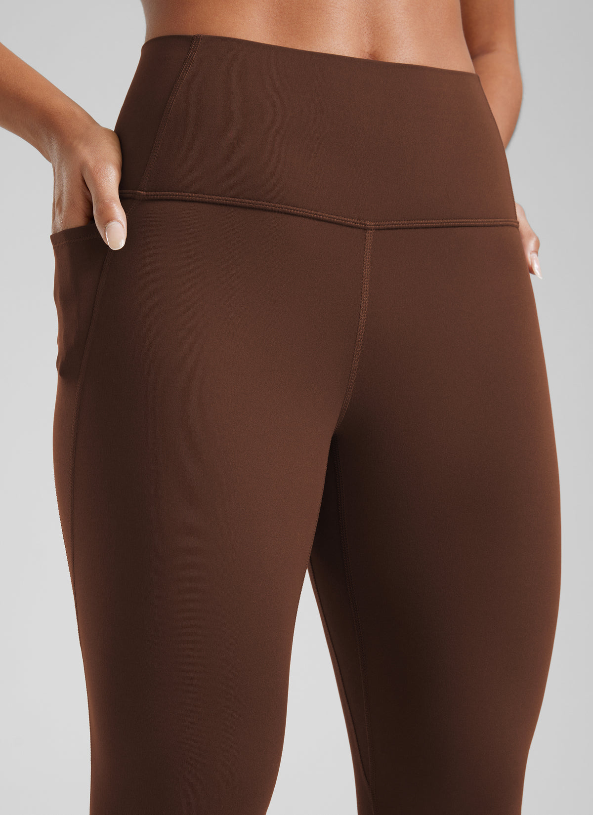 CRZ YOGA Damen Butterluxe High Waist Sport Leggings mit Taschen - 71cm Lava Braun