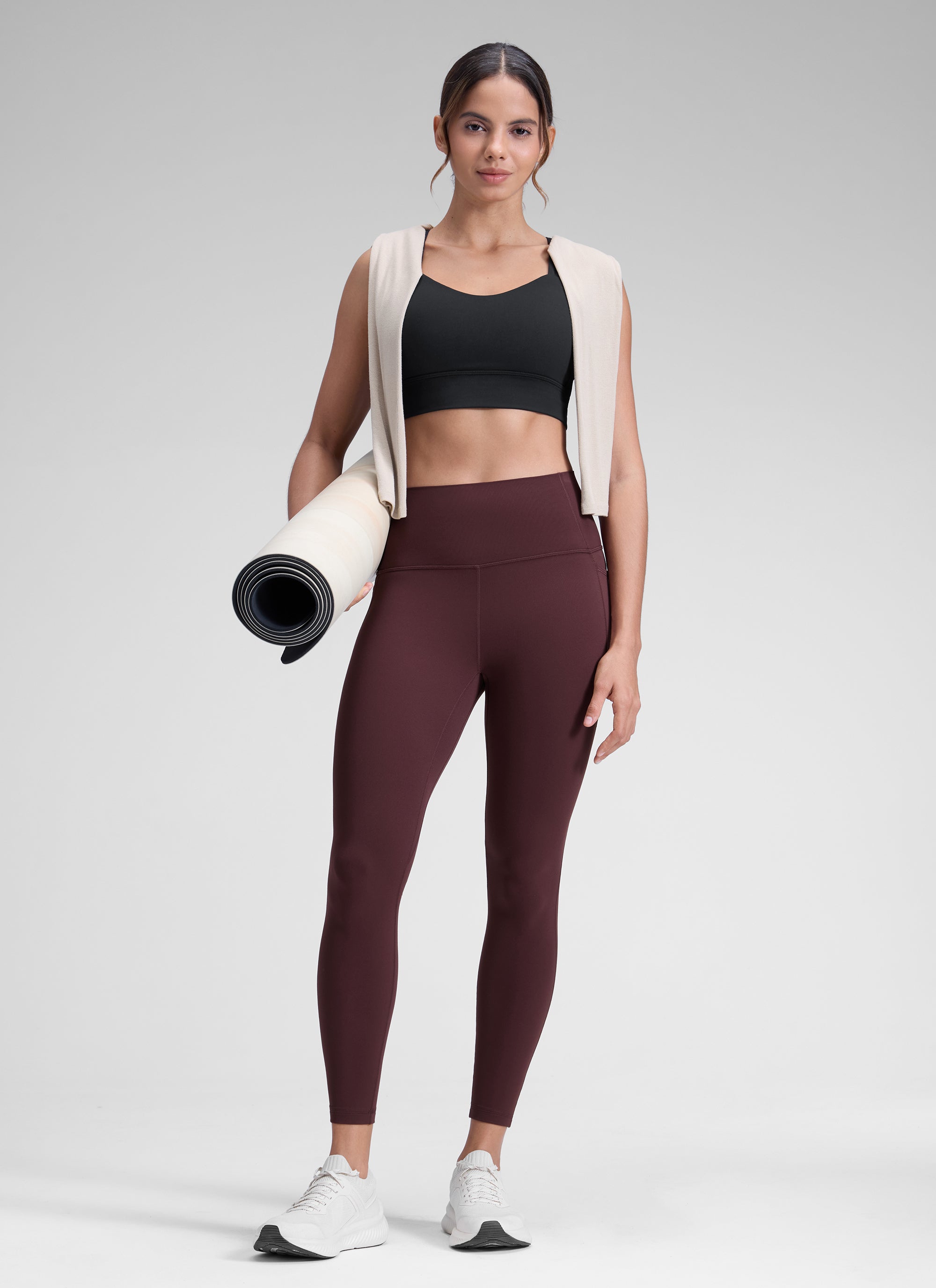 CRZ YOGA Damen Butterluxe High Waist Sport Leggings mit Taschen - 71cm Reife Pflaume