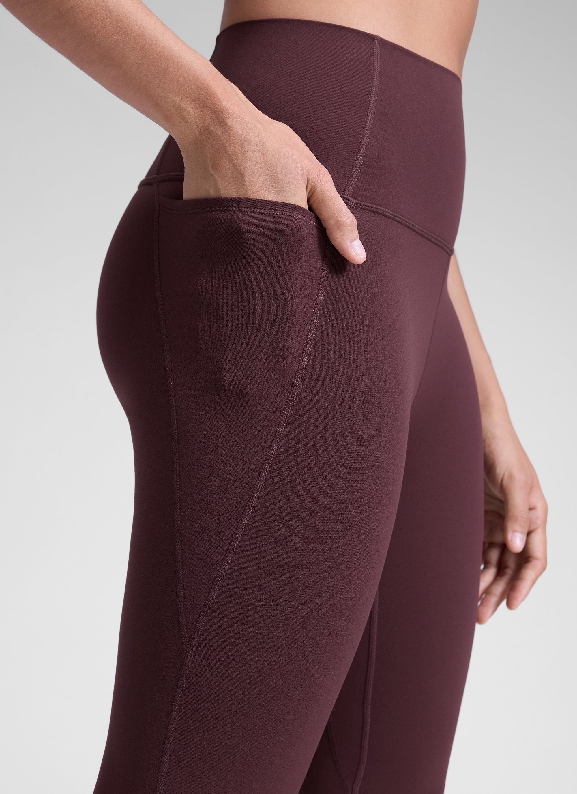 CRZ YOGA Damen Butterluxe High Waist Sport Leggings mit Taschen - 71cm Reife Pflaume