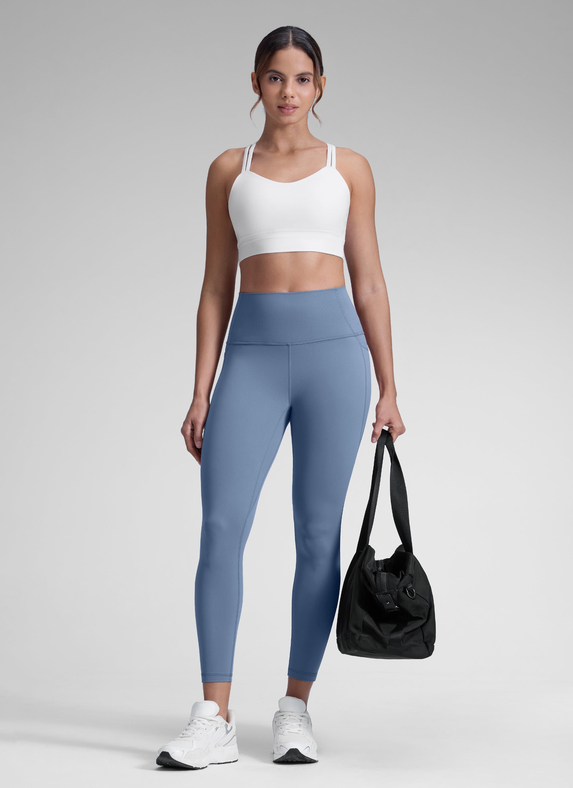 CRZ YOGA Damen Butterluxe High Waist Sport Leggings mit Taschen - 71cm Gewaschener Denim