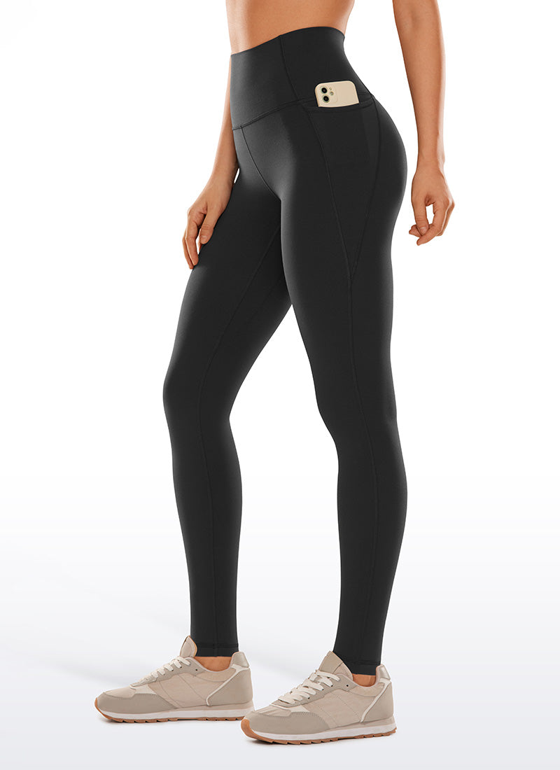 CRZ YOGA Butterluxe Damen High Waist Sport Leggings mit Taschen - 76cm Schwarz