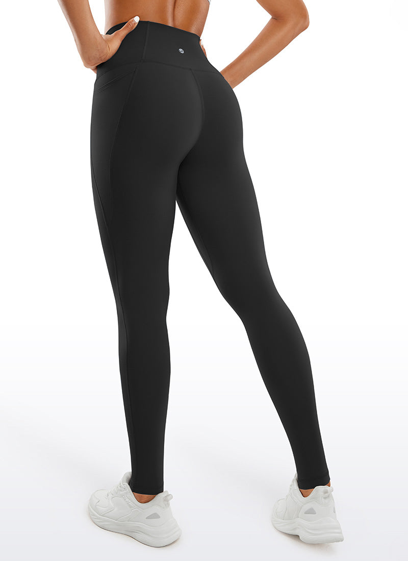 CRZ YOGA Butterluxe Damen High Waist Sport Leggings mit Taschen - 76cm Schwarz